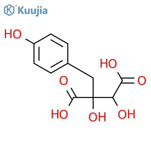 (2S,3R)-2,3-dihydroxy-2-(4-hydroxybenzyl)butanedioic acid structure
