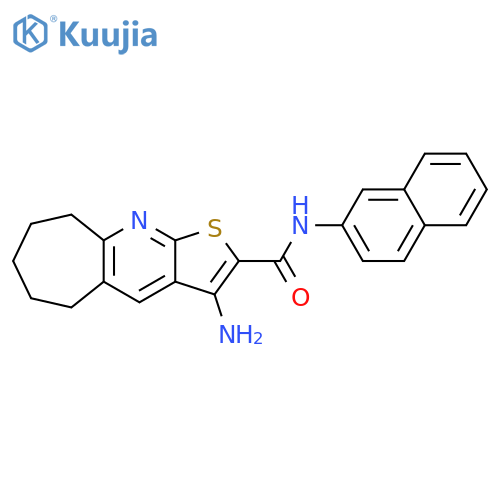 <br>3-Amino-N-(naphthalen-2-yl)-6,7,8,9-tetrahydro-5H-cyclohepta[b]thieno[3,2-e ]pyridine-2-carboxamide structure