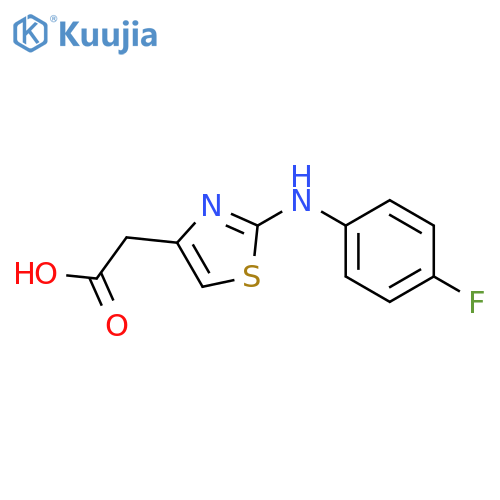 2-{2-(4-fluorophenyl)amino-1,3-thiazol-4-yl}acetic acid structure