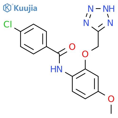 4-chloro-N-[4-methoxy-2-(2H-tetrazol-5-ylmethoxy)phenyl]benzamide structure