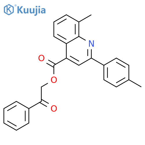 4-Quinolinecarboxylic acid, 8-methyl-2-(4-methylphenyl)-,2-oxo-2-phenylethyl ester structure