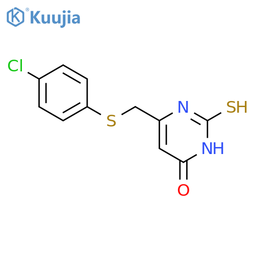 6-{(4-Chlorophenyl)thiomethyl}-2-mercaptopyrimidin-4(3H)-one structure