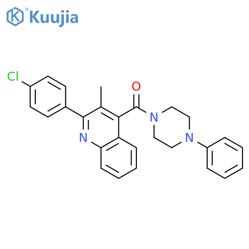 2-(4-chlorophenyl)-3-methyl-4-[(4-phenyl-1-piperazinyl)carbonyl]quinoline structure