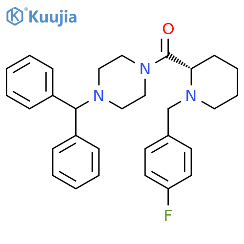 Piperazine,1-(diphenylmethyl)-4-[[(2S)-1-[(4-fluorophenyl)methyl]-2-piperidinyl]carbonyl]- structure