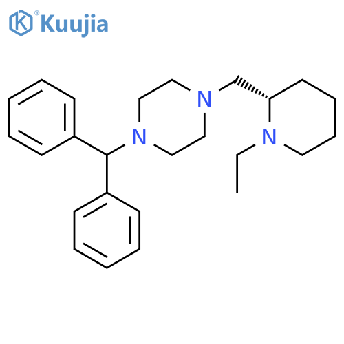 Piperazine, 1-(diphenylmethyl)-4-[[(2S)-1-ethyl-2-piperidinyl]methyl]- structure