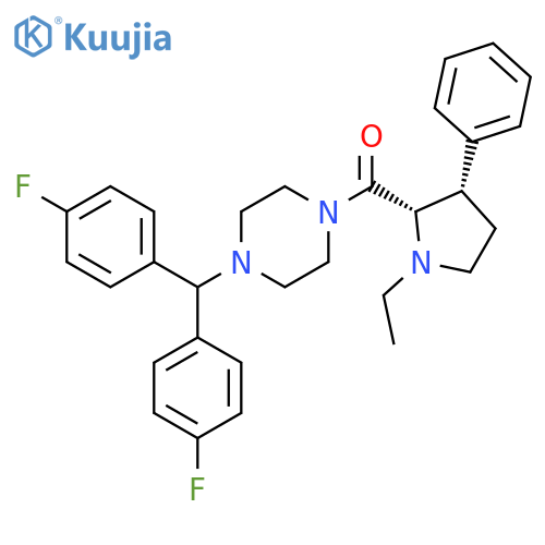 Piperazine,1-[bis(4-fluorophenyl)methyl]-4-[[(2S,3S)-1-ethyl-3-phenyl-2-pyrrolidinyl]carbonyl]- structure