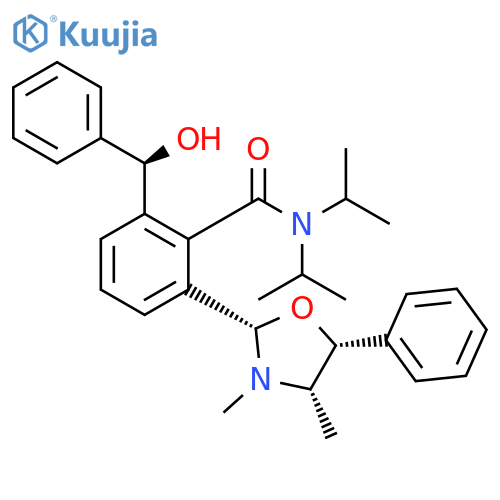 Benzamide,2-[(2S,4S,5R)-3,4-dimethyl-5-phenyl-2-oxazolidinyl]-6-[(R)-hydroxyphenylmethyl]-N,N-bis(1-methylethyl)- structure