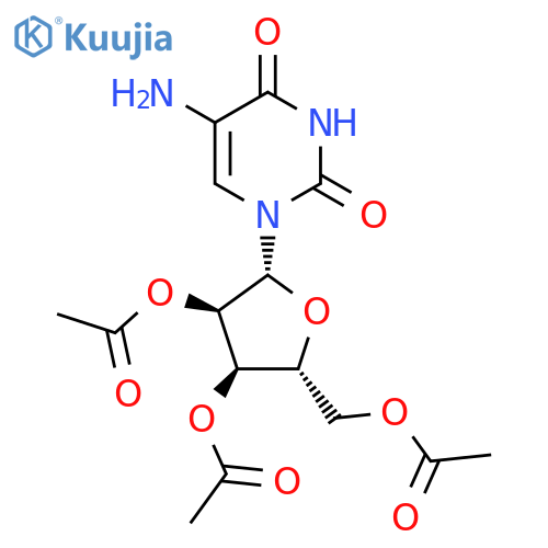 (2R,3R,4R,5R)-2-(Acetoxymethyl)-5-(5-amino-2,4-dioxo-3,4-dihydropyrimidin-1(2H)-yl)tetrahydrofuran-3,4-diyl diacetate structure