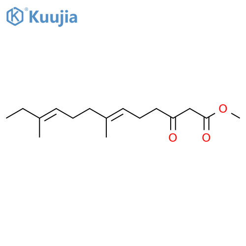 (6E,10E)-7,11-Dimethyl-3-oxo-6,10-tridecadienoic acid methyl ester structure