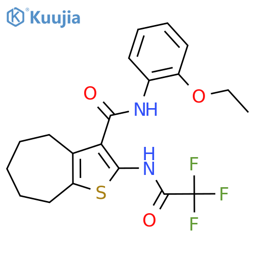 N-(2-ethoxyphenyl)-2-(2,2,2-trifluoroacetamido)-4H,5H,6H,7H,8H-cycloheptabthiophene-3-carboxamide structure