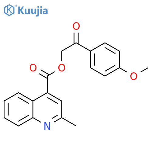 2-(4-methoxyphenyl)-2-oxoethyl 2-methylquinoline-4-carboxylate structure