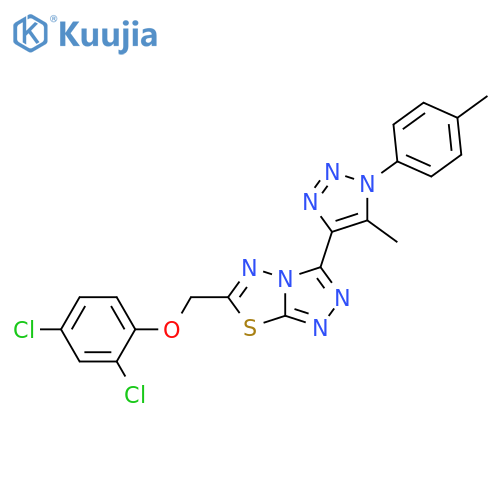 1,2,4-Triazolo[3,4-b][1,3,4]thiadiazole,6-[(2,4-dichlorophenoxy)methyl]-3-[5-methyl-1-(4-methylphenyl)-1H-1,2,3-triazol-4-yl]- structure