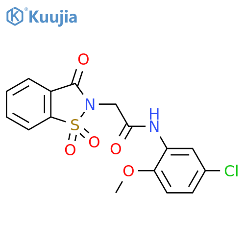 N-(5-chloro-2-methoxyphenyl)-2-(1,1-dioxido-3-oxo-1,2-benzisothiazol-2(3H)-yl)acetamide structure