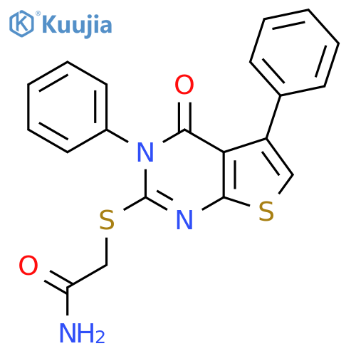 2-({4-oxo-3,5-diphenyl-3H,4H-thieno2,3-dpyrimidin-2-yl}sulfanyl)acetamide structure