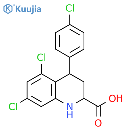 2-Quinolinecarboxylic acid,5,7-dichloro-4-(4-chlorophenyl)-1,2,3,4-tetrahydro- structure