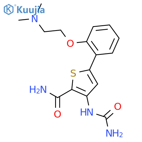 2-Thiophenecarboxamide,3-[(aminocarbonyl)amino]-5-[2-[2-(dimethylamino)ethoxy]phenyl]- structure