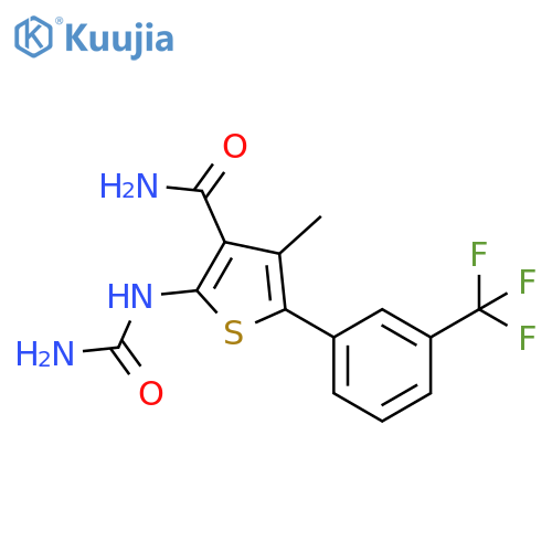 3-Thiophenecarboxamide,2-[(aminocarbonyl)amino]-4-methyl-5-[3-(trifluoromethyl)phenyl]- structure