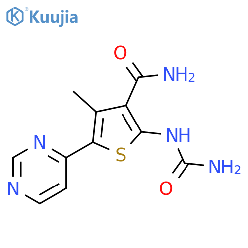 3-Thiophenecarboxamide,2-[(aminocarbonyl)amino]-4-methyl-5-(4-pyrimidinyl)- structure