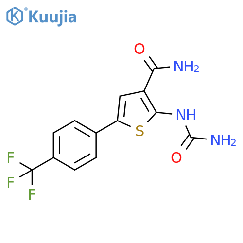 3-Thiophenecarboxamide,2-[(aminocarbonyl)amino]-5-[4-(trifluoromethyl)phenyl]- structure
