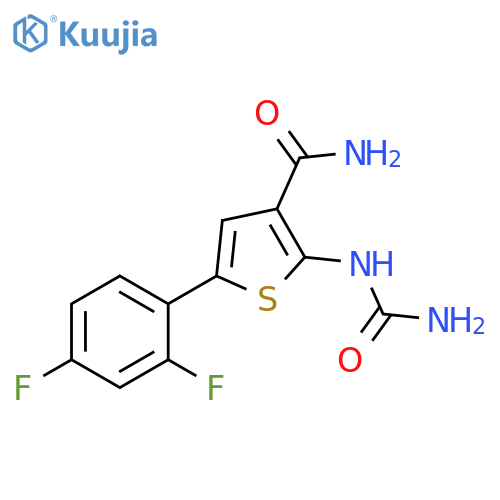 3-Thiophenecarboxamide,2-[(aminocarbonyl)amino]-5-(2,4-difluorophenyl)- structure
