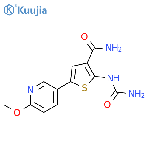 3-Thiophenecarboxamide,2-[(aminocarbonyl)amino]-5-(6-methoxy-3-pyridinyl)- structure