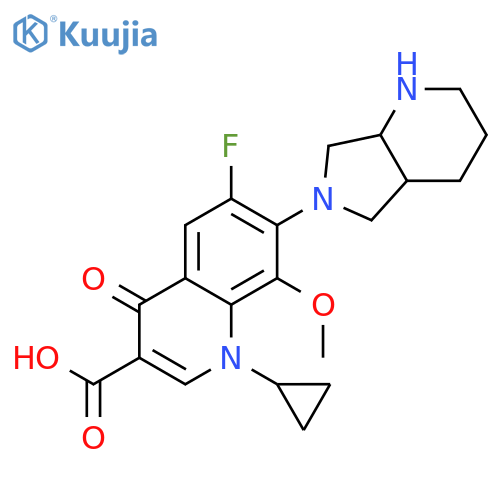 3-Quinolinecarboxylicacid,1-cyclopropyl-6-fluoro-1,4-dihydro-8-methoxy-7-(octahydro-6H-pyrrolo[3,4-b]pyridin-6-yl)-4-oxo- structure
