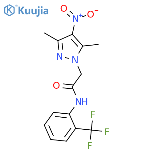 2-(3,5-dimethyl-4-nitro-1H-pyrazol-1-yl)-N-2-(trifluoromethyl)phenylacetamide structure