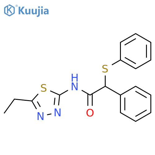 N-(5-ethyl-1,3,4-thiadiazol-2-yl)-2-phenyl-2-(phenylsulfanyl)acetamide structure