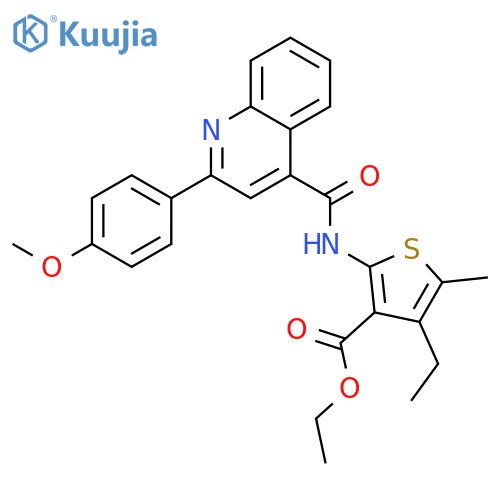 <br>ethyl 4-ethyl-2-({[2-(4-methoxyphenyl)-4-quinolinyl]carbonyl}amino)-5-methy l-3-thiophenecarboxylate structure