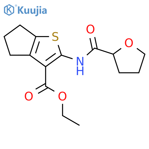 ethyl 2-(oxolane-2-amido)-4H,5H,6H-cyclopenta[b]thiophene-3-carboxylate structure