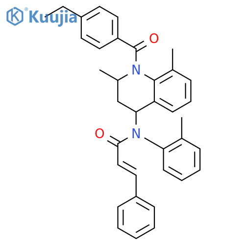 2-Propenamide,N-[1-(4-ethylbenzoyl)-1,2,3,4-tetrahydro-2,8-dimethyl-4-quinolinyl]-N-(2-methylphenyl)-3-phenyl- structure