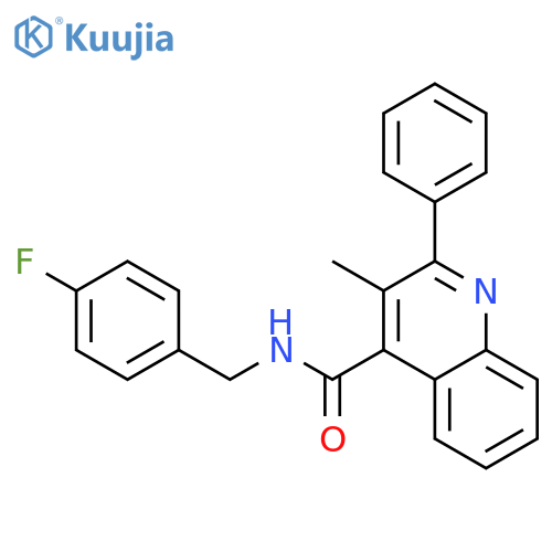 N-(4-fluorobenzyl)-3-methyl-2-phenyl-4-quinolinecarboxamide structure