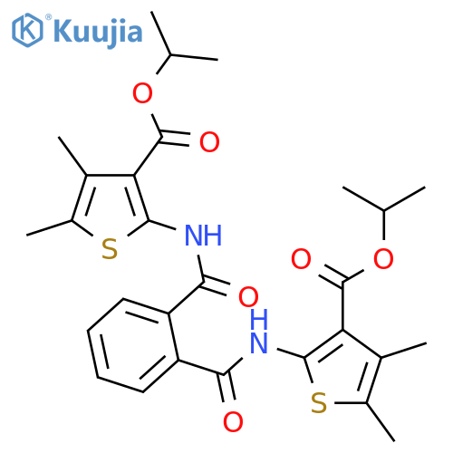 <br>dipropan-2-yl 2,2'-[benzene-1,2-diylbis(carbonylimino)]bis(4,5-dimethylthio phene-3-carboxylate) structure