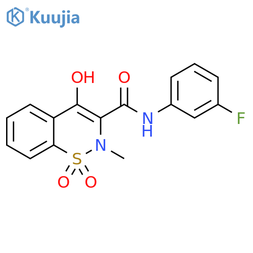 N-(3-fluorophenyl)-4-hydroxy-2-methyl-1,1-dioxo-1$l^{6},2-benzothiazine-3-carboxamide structure