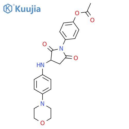 4-(3-{4-(morpholin-4-yl)phenylamino}-2,5-dioxopyrrolidin-1-yl)phenyl acetate structure