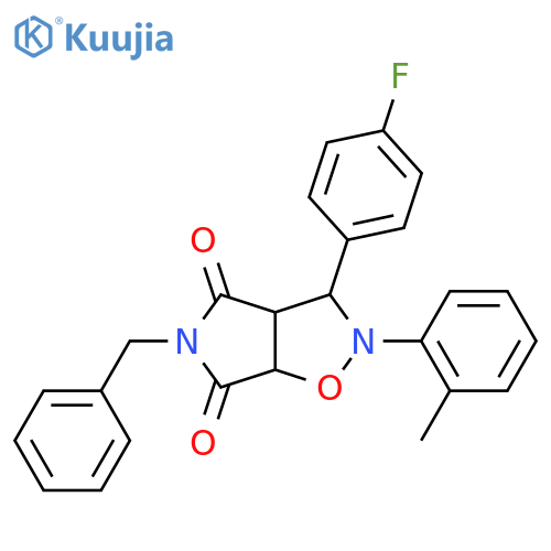 5-benzyl-3-(4-fluorophenyl)-2-(2-methylphenyl)-hexahydro-2H-pyrrolo3,4-d1,2oxazole-4,6-dione structure