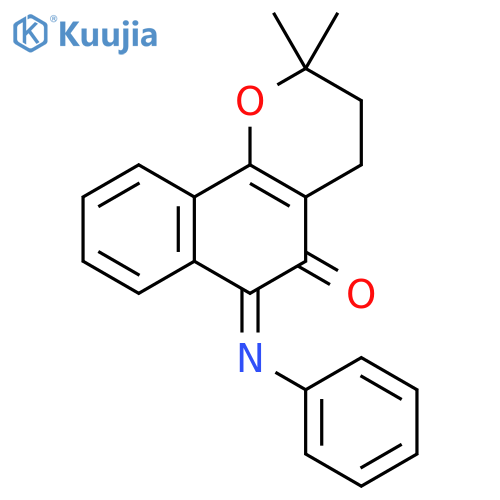 5H-Naphtho[1,2-b]pyran-5-one,2,3,4,6-tetrahydro-2,2-dimethyl-6-(phenylimino)-, (6Z)- structure