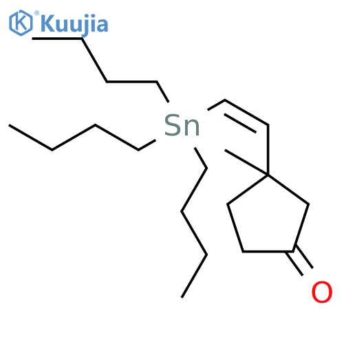 Cyclopentanone, 3-methyl-3-[(1Z)-2-(tributylstannyl)ethenyl]- structure