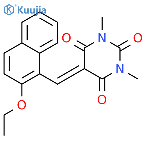 <br>5-[(2-ethoxy-1-naphthyl)methylene]-1,3-dimethylpyrimidine-2,4,6(1H,3H,5H)-t rione structure