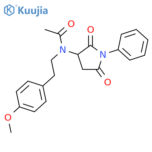 N-(2,5-dioxo-1-phenyl-3-pyrrolidinyl)-N-[2-(4-methoxyphenyl)ethyl]acetamide structure