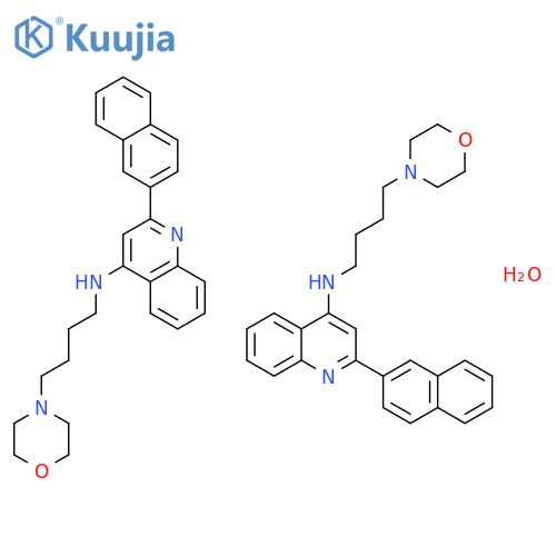 4-Quinolinamine, N-[4-(4-morpholinyl)butyl]-2-(2-naphthalenyl)-, hydrate(2:1) structure