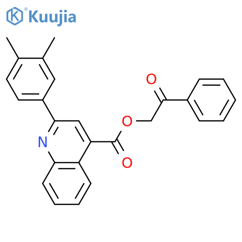 <br>2-(3,4-Dimethyl-phenyl)-quinoline-4-carboxylic acid 2-oxo-2-phenyl-ethyl es ter structure