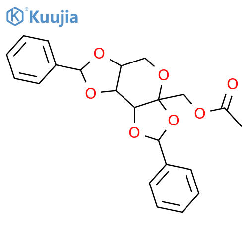 Fructose; β-D-Pyranose-form, 2,3:4,5-Di-O-benzylidene, 1-Ac structure