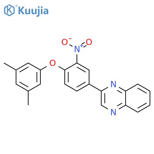 2-(4-(3,5-dimethylphenoxy)-3-nitrophenyl)quinoxaline structure