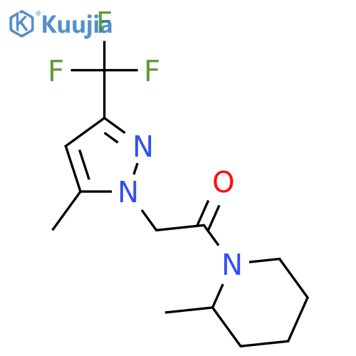 <br>1-(2-Methyl-piperidin-1-yl)-2-(5-methyl-3-trifluoromethyl-pyrazol-1-yl)-eth anone structure