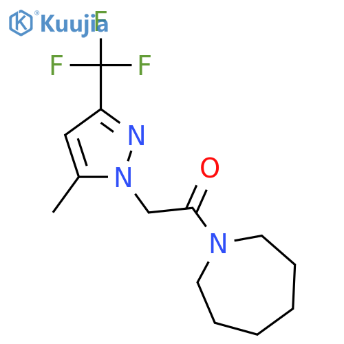 1-(azepan-1-yl)-2-[5-methyl-3-(trifluoromethyl)-1H-pyrazol-1-yl]ethanone structure