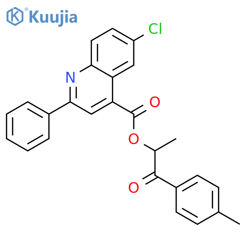 <br>1-(4-methylphenyl)-1-oxopropan-2-yl 6-chloro-2-phenylquinoline-4-carboxylat e structure