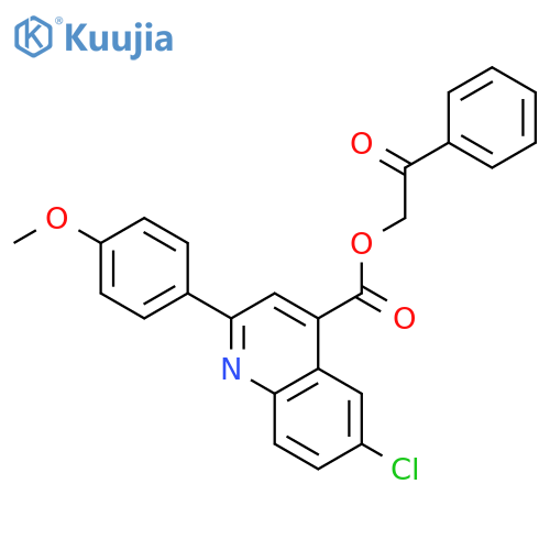 2-Oxo-2-phenylethyl 6-chloro-2-(4-methoxyphenyl)quinoline-4-carboxylate structure