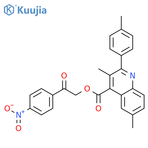 <br>2-(4-Nitrophenyl)-2-oxoethyl 3,6-dimethyl-2-(p-tolyl)quinoline-4-carboxylat e structure