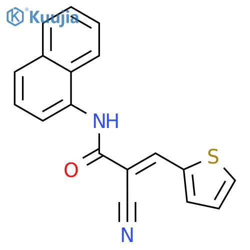 (2E)-2-cyano-N-(naphthalen-1-yl)-3-(thiophen-2-yl)prop-2-enamide structure